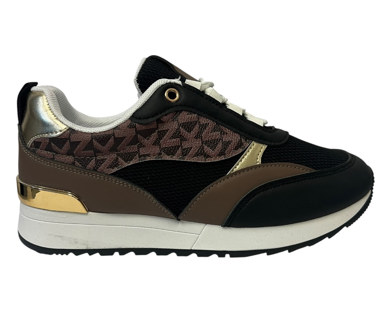 Faux Leather Chunky Sole Lace Up Trainers