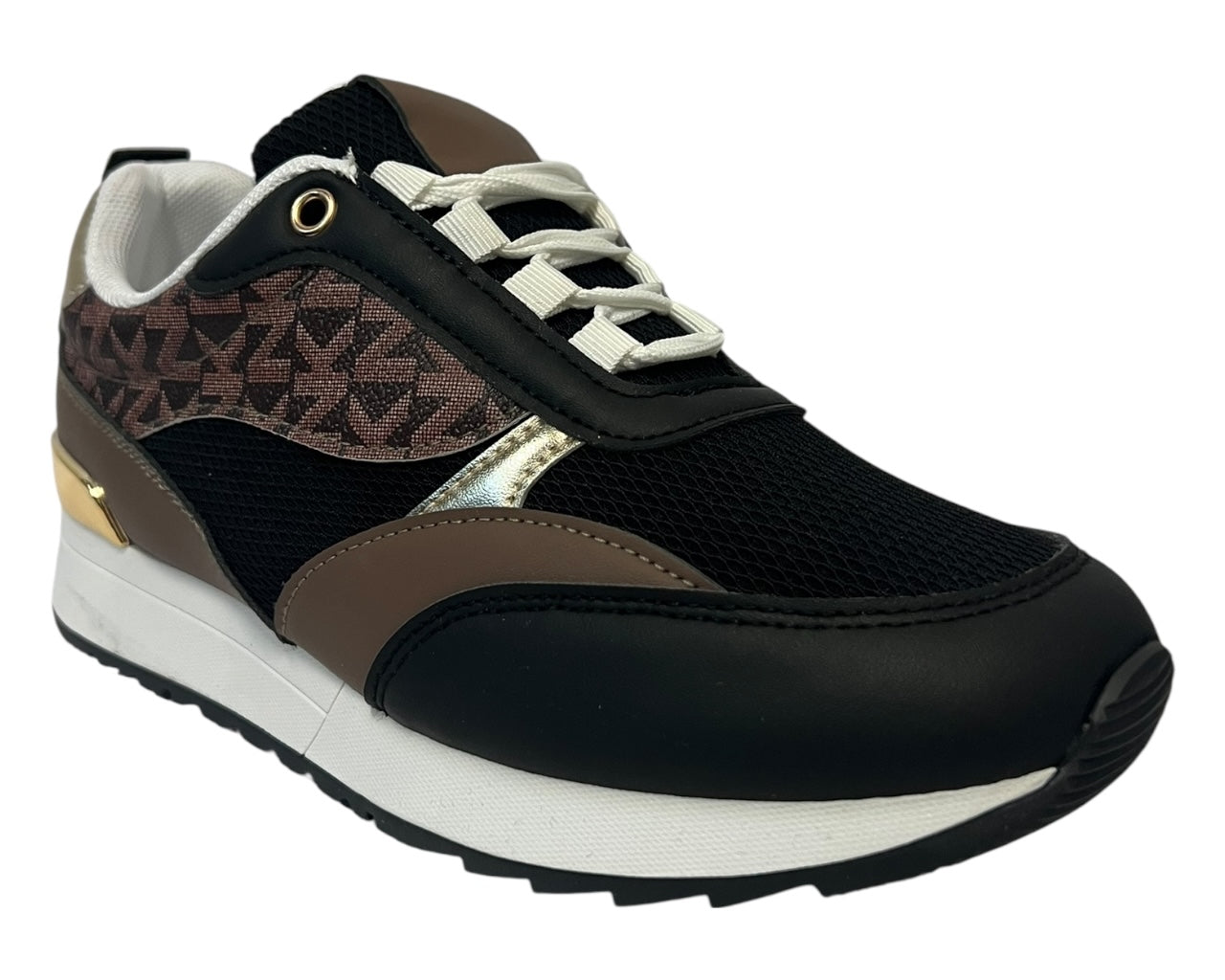 Faux Leather Chunky Sole Lace Up Trainers