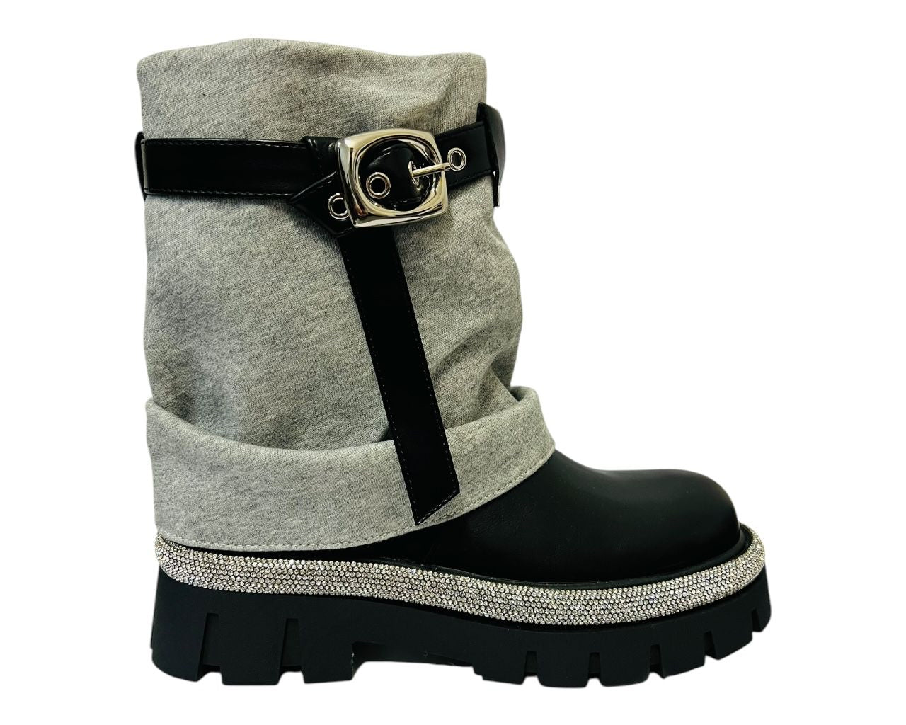 Women's Fold Over Rhinestone Ankle Boots