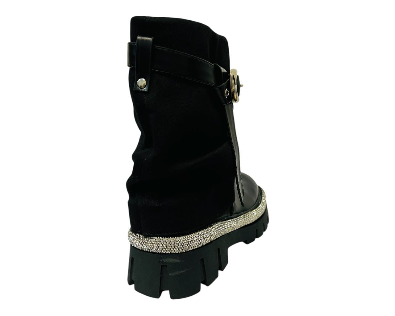 Women's Fold Over Rhinestone Ankle Boots