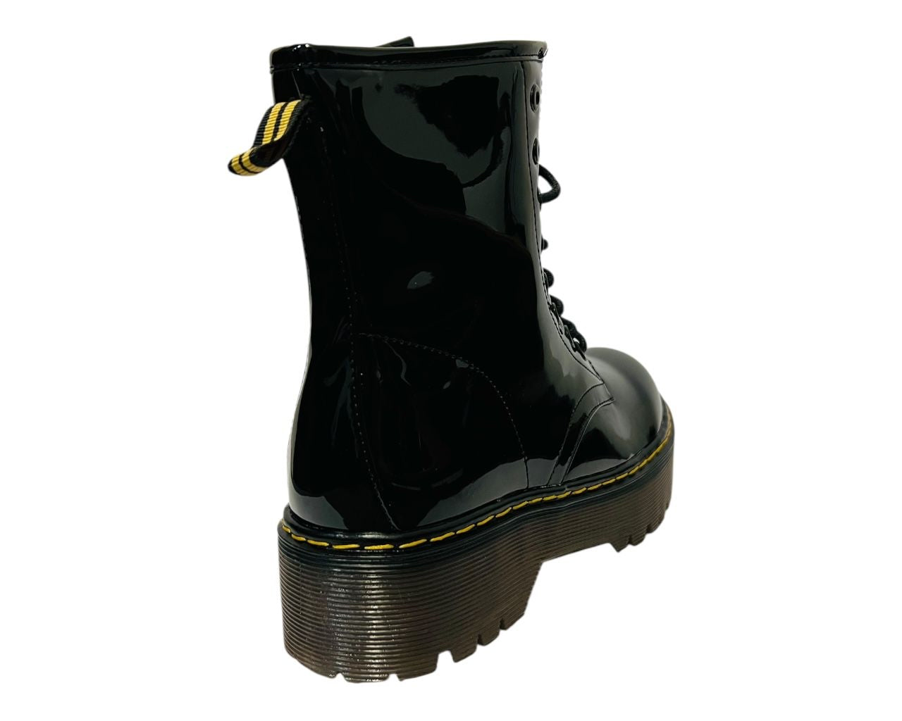 Women's Platform Faux Leather Ankle Boots with Zip and Laces