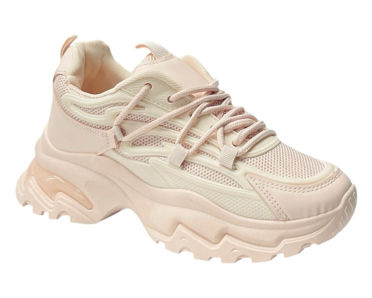 Women's Chunky Sole Lace Up Sports Trainers
