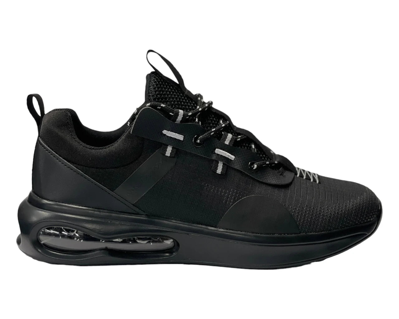 Men's Casual 9028A Lace Up Trainers Black/Grey