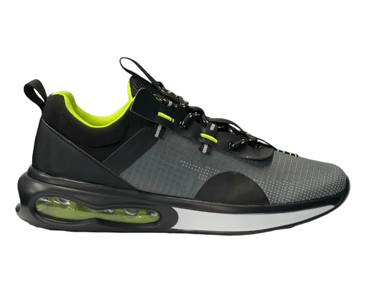 Men's Casual 9028A Lace Up Trainers Black/Grey