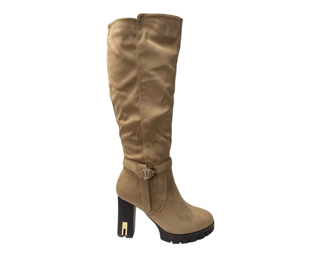Women's Block Heel Knee High Faux Suede Boots