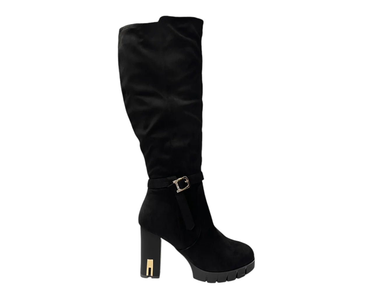 Women's Block Heel Knee High Faux Suede Boots