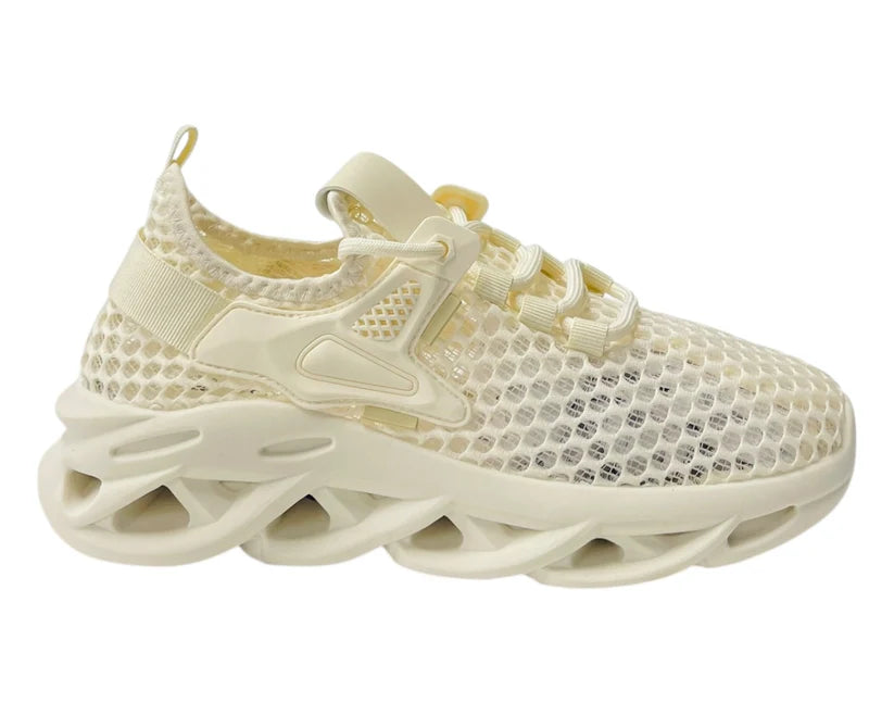Women's Junior's Mesh Lace Up Summer Trainers