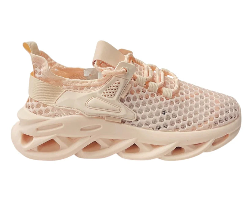 Women's Junior's Mesh Lace Up Summer Trainers