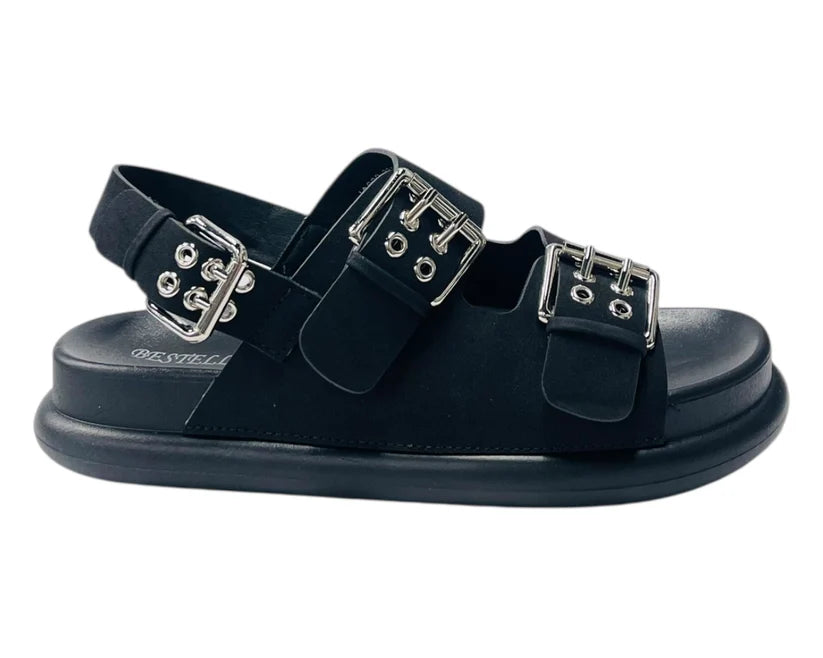 Women's Double Buckle Strap Eyelet Detail Sandals