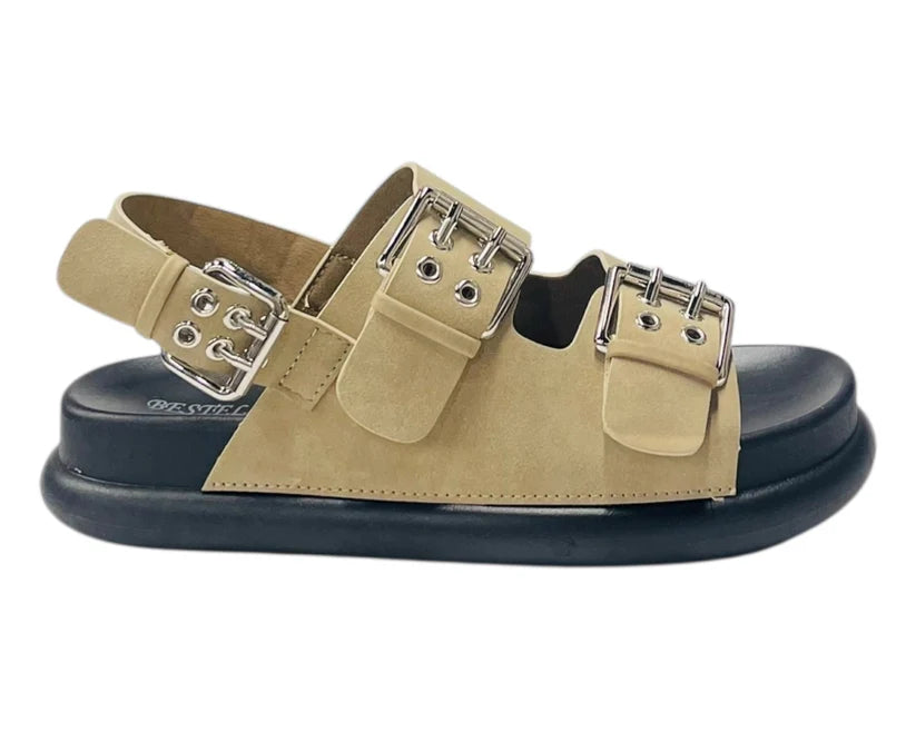 Women's Double Buckle Strap Eyelet Detail Sandals