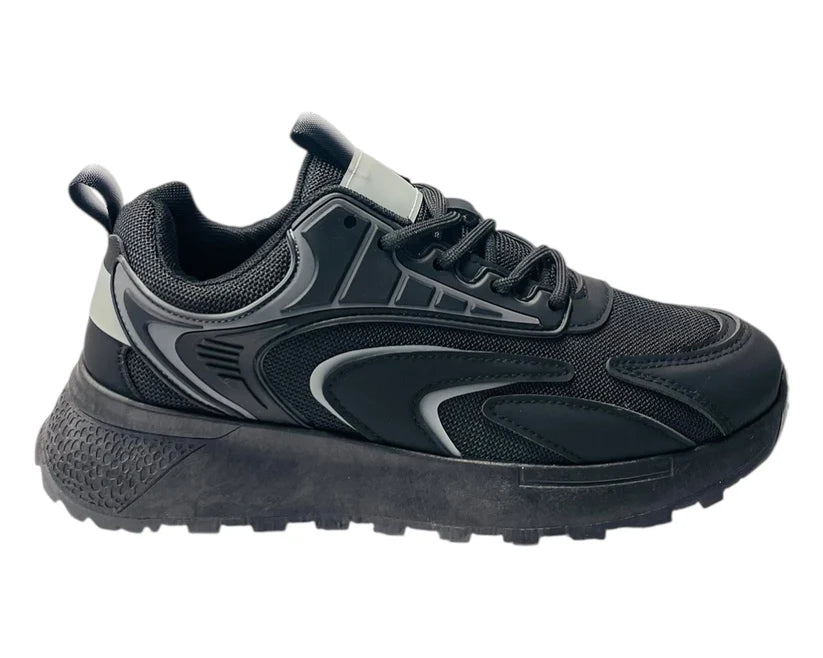 Men's Chunky Sole Mesh Lace Up Trainers