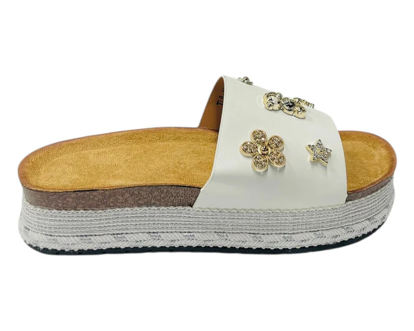 Women's Wide Strap Padded Mules Sandals