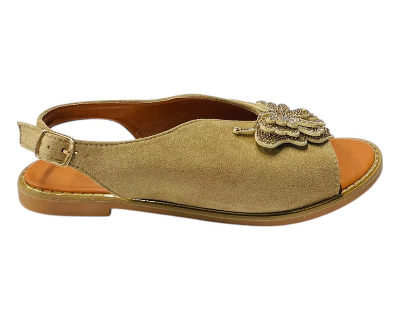 Women's Ankle Strap Flat Sole Butterfly Sandals