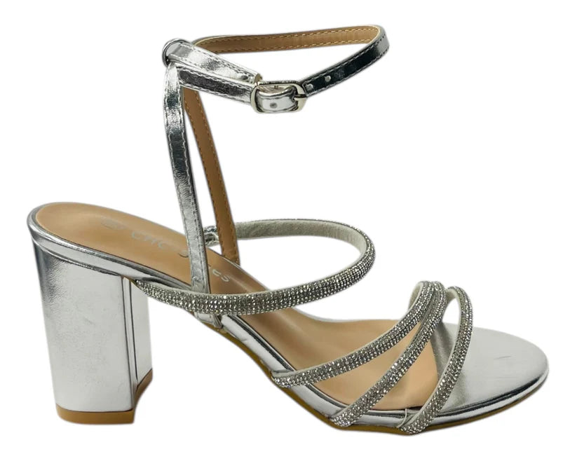 Diamante Strappy Block Heels