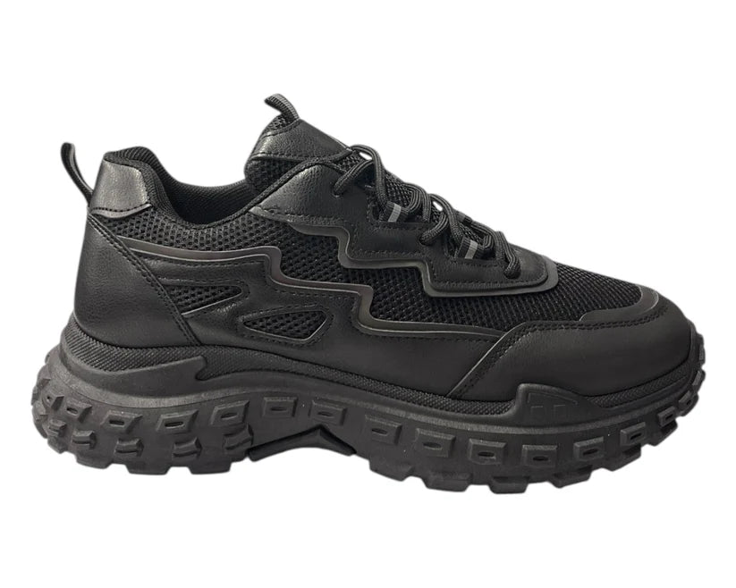 Chunky-sole casual lace-up sneakers