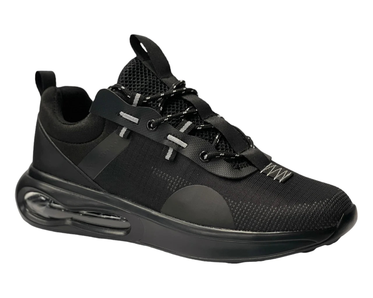 Men's Casual 9028A Lace Up Trainers Black/Grey