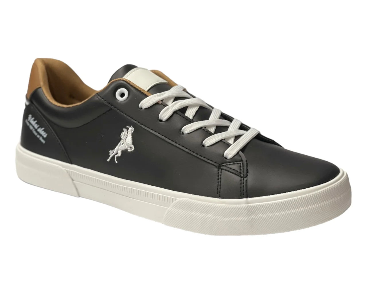 Men's Faux Leather Flat Sole Lace Up Trainers