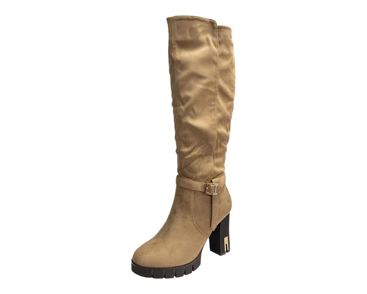 Women's Block Heel Knee High Faux Suede Boots