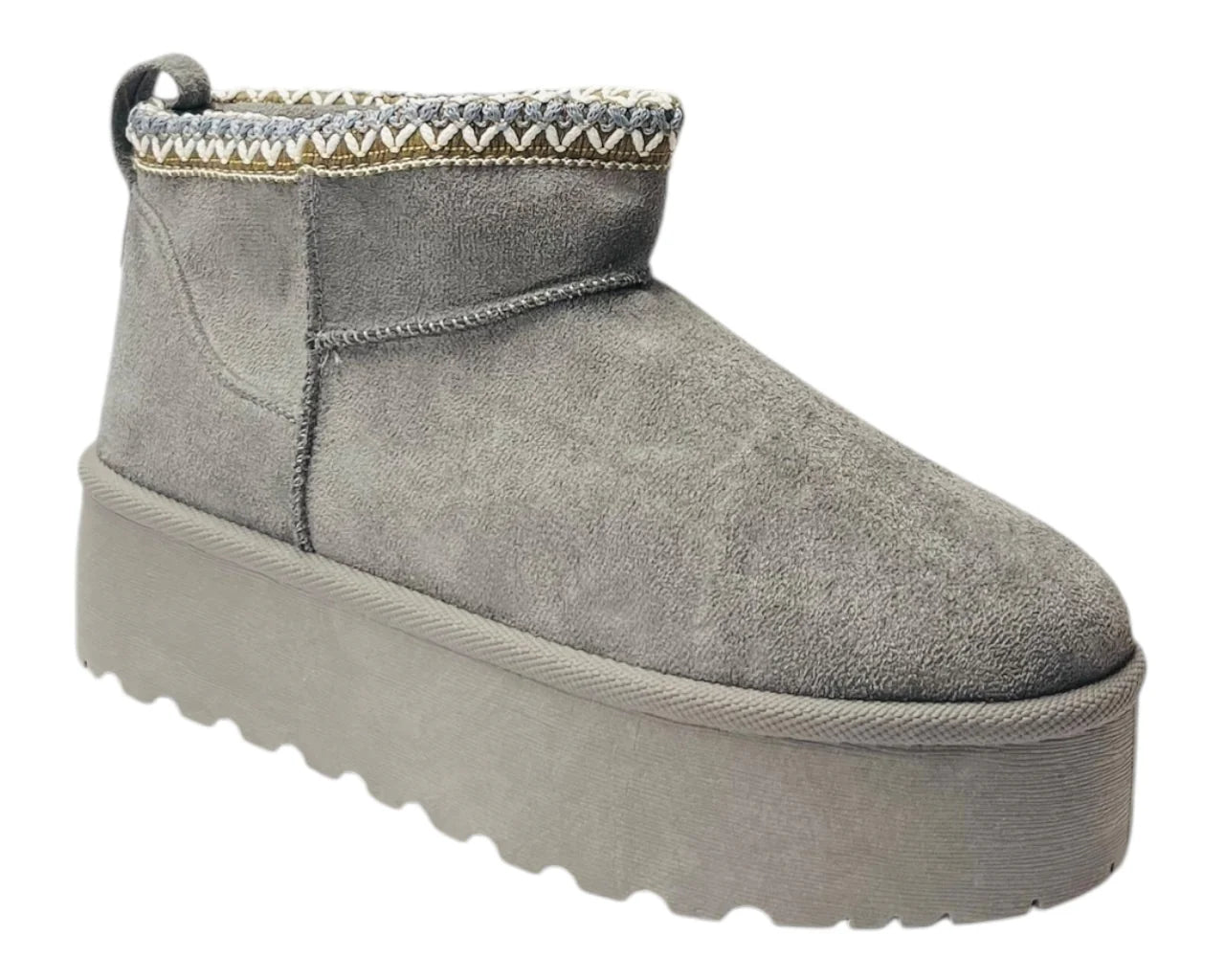 Women's Faux Fur Lining Platform Mini Ankle Boots