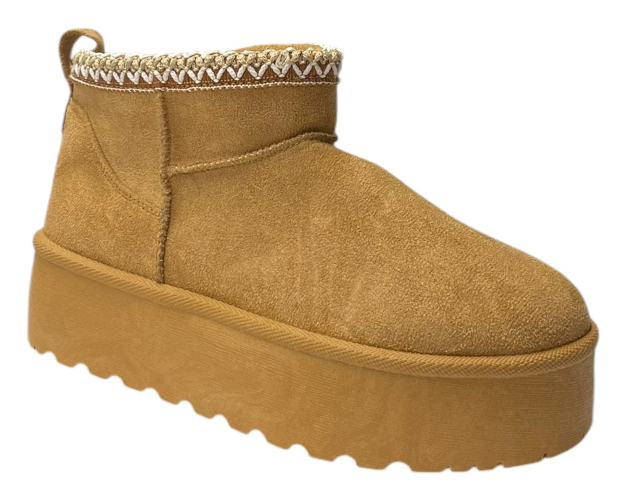 Women's Faux Fur Lining Platform Mini Ankle Boots