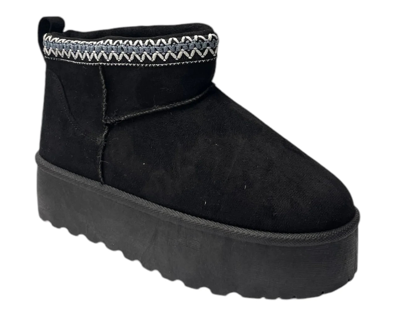 Women's Faux Fur Lining Platform Mini Ankle Boots