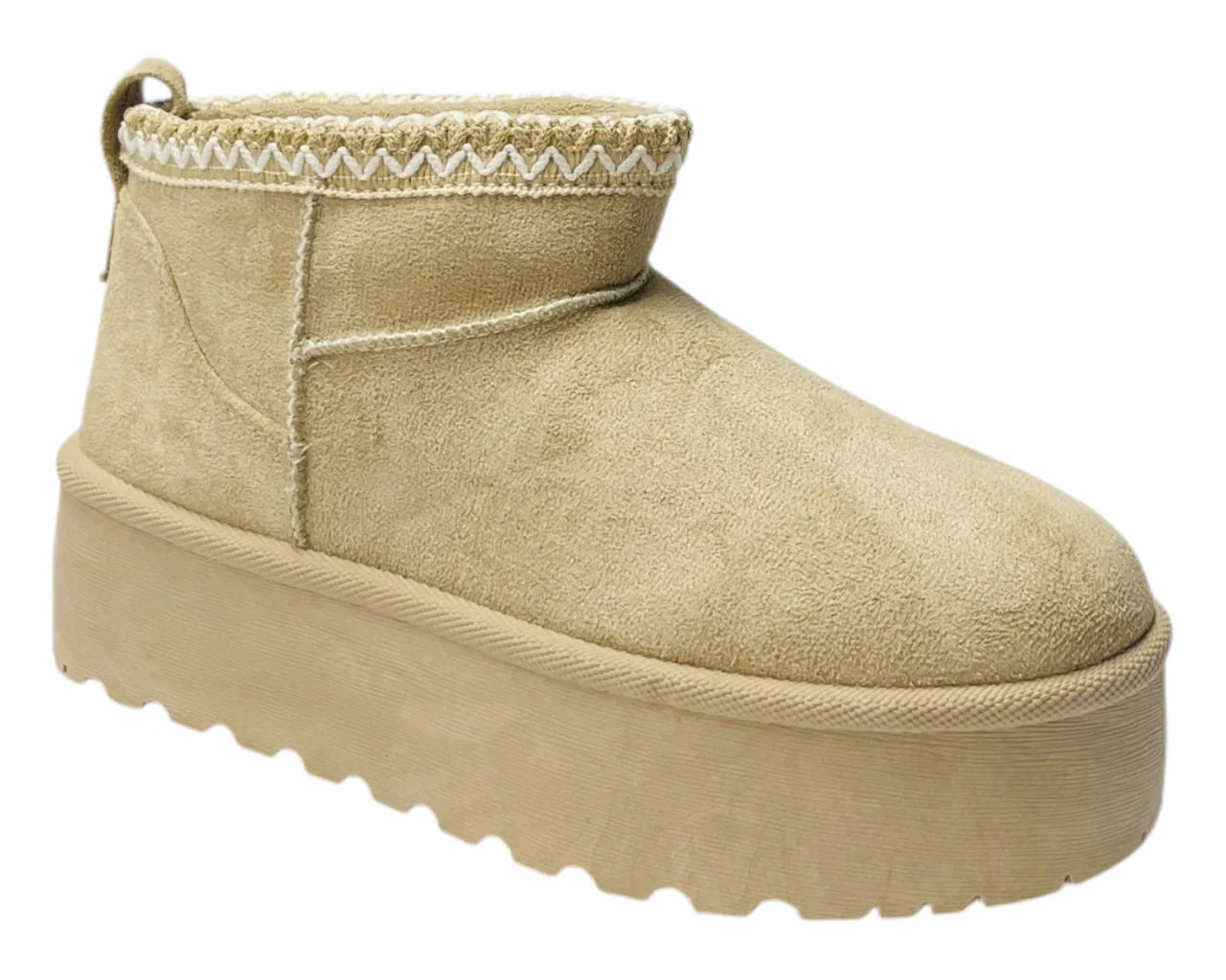 Women's Faux Fur Lining Platform Mini Ankle Boots