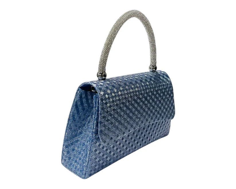 Women's Diamante Glitter Clutch Tote Bag