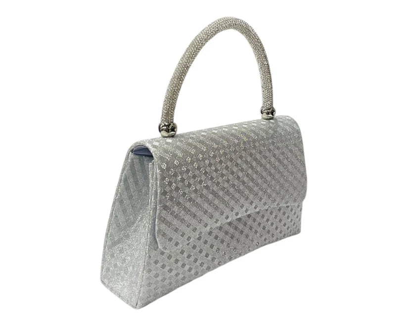 Women's Diamante Glitter Clutch Tote Bag