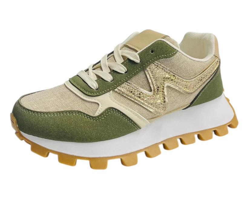 Women's Junior's Chunky Sole Lace Up Sports Trainers