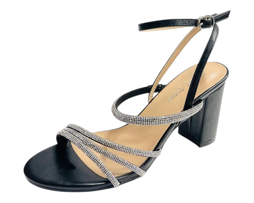 Diamante Strappy Block Heels
