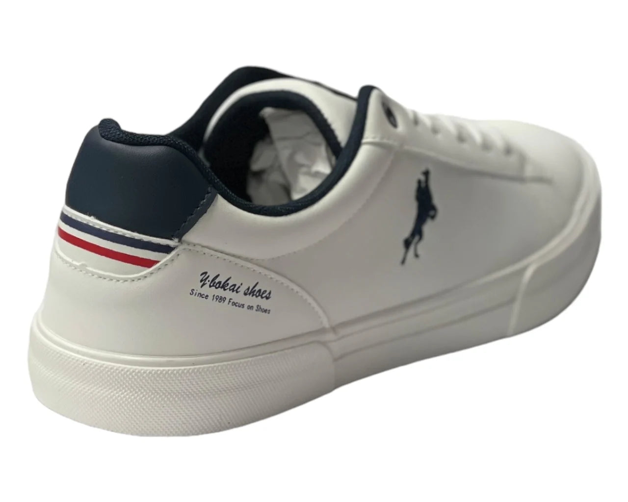 Men's Faux Leather Flat Sole Lace Up Trainers