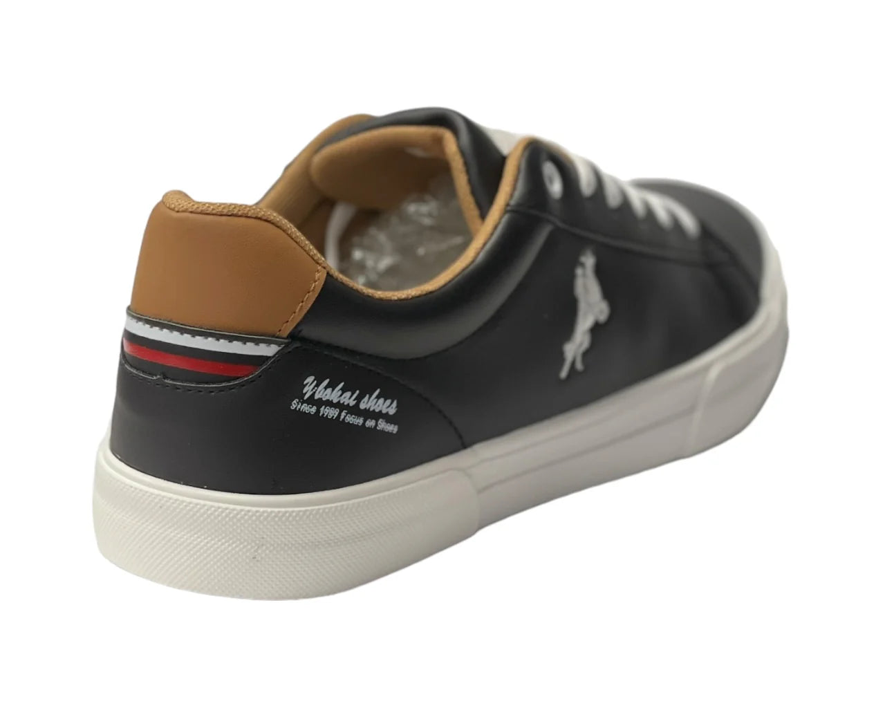 Men's Faux Leather Flat Sole Lace Up Trainers