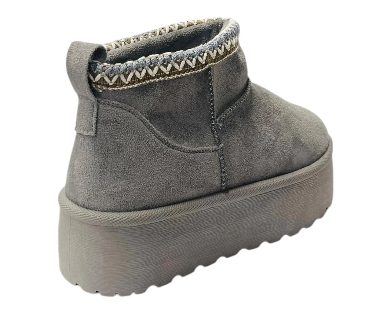 Women's Faux Fur Lining Platform Mini Ankle Boots