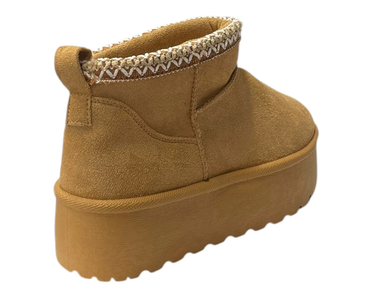 Women's Faux Fur Lining Platform Mini Ankle Boots
