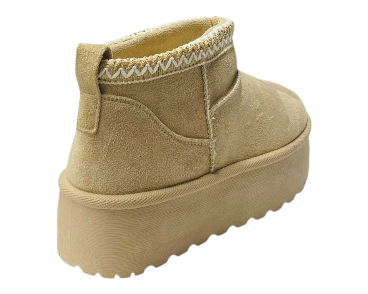 Women's Faux Fur Lining Platform Mini Ankle Boots