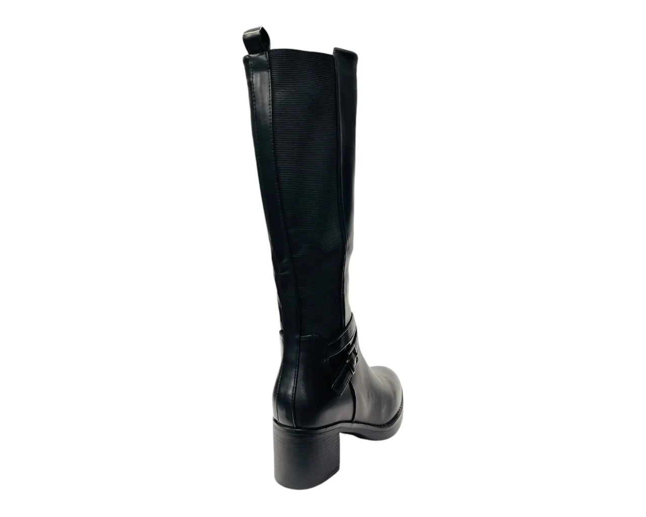 Women's Full Zip Elastic Panel Knee High Boots
