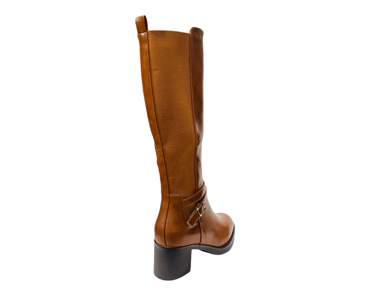 Women's Full Zip Elastic Panel Knee High Boots