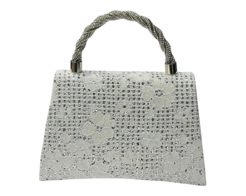 Women's Diamante Glitter Clutch Tote Bag