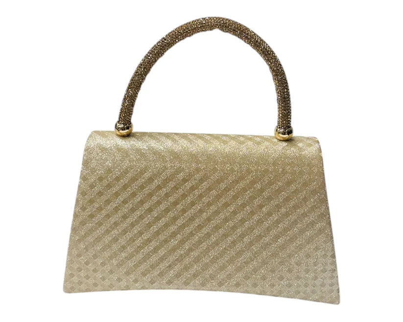 Women's Diamante Glitter Clutch Tote Bag