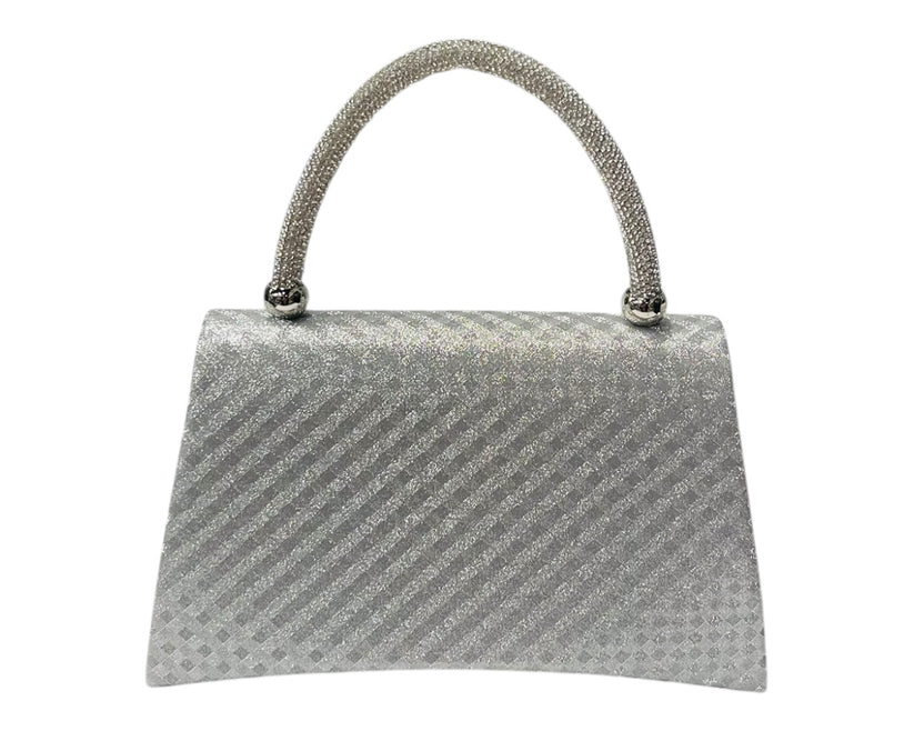 Women's Diamante Glitter Clutch Tote Bag