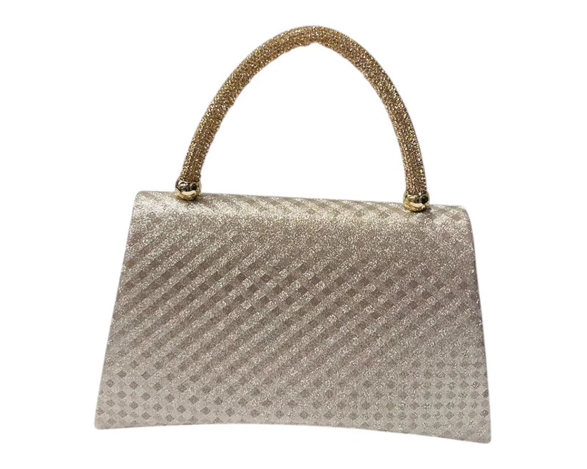Women's Diamante Glitter Clutch Tote Bag
