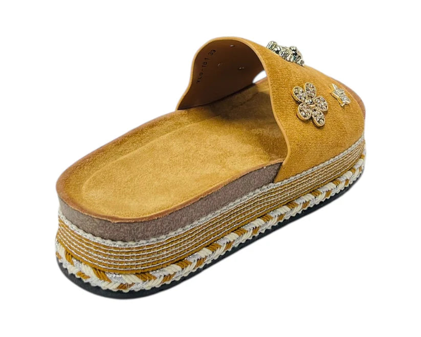 Women's Wide Strap Padded Mules Sandals