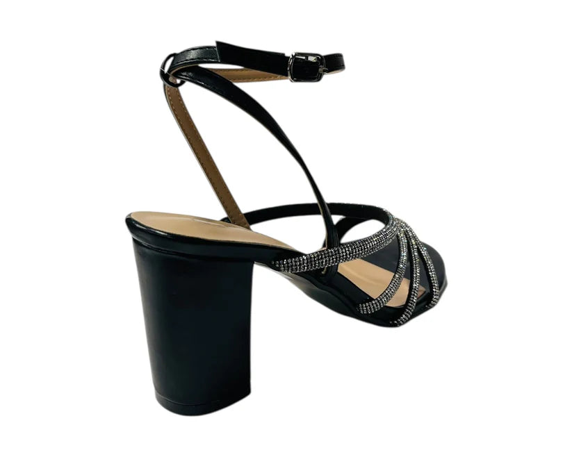 Diamante Strappy Block Heels