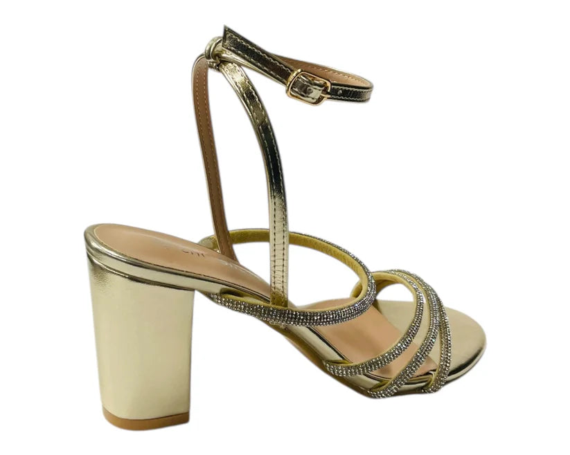 Diamante Strappy Block Heels