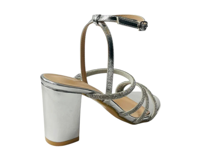 Diamante Strappy Block Heels