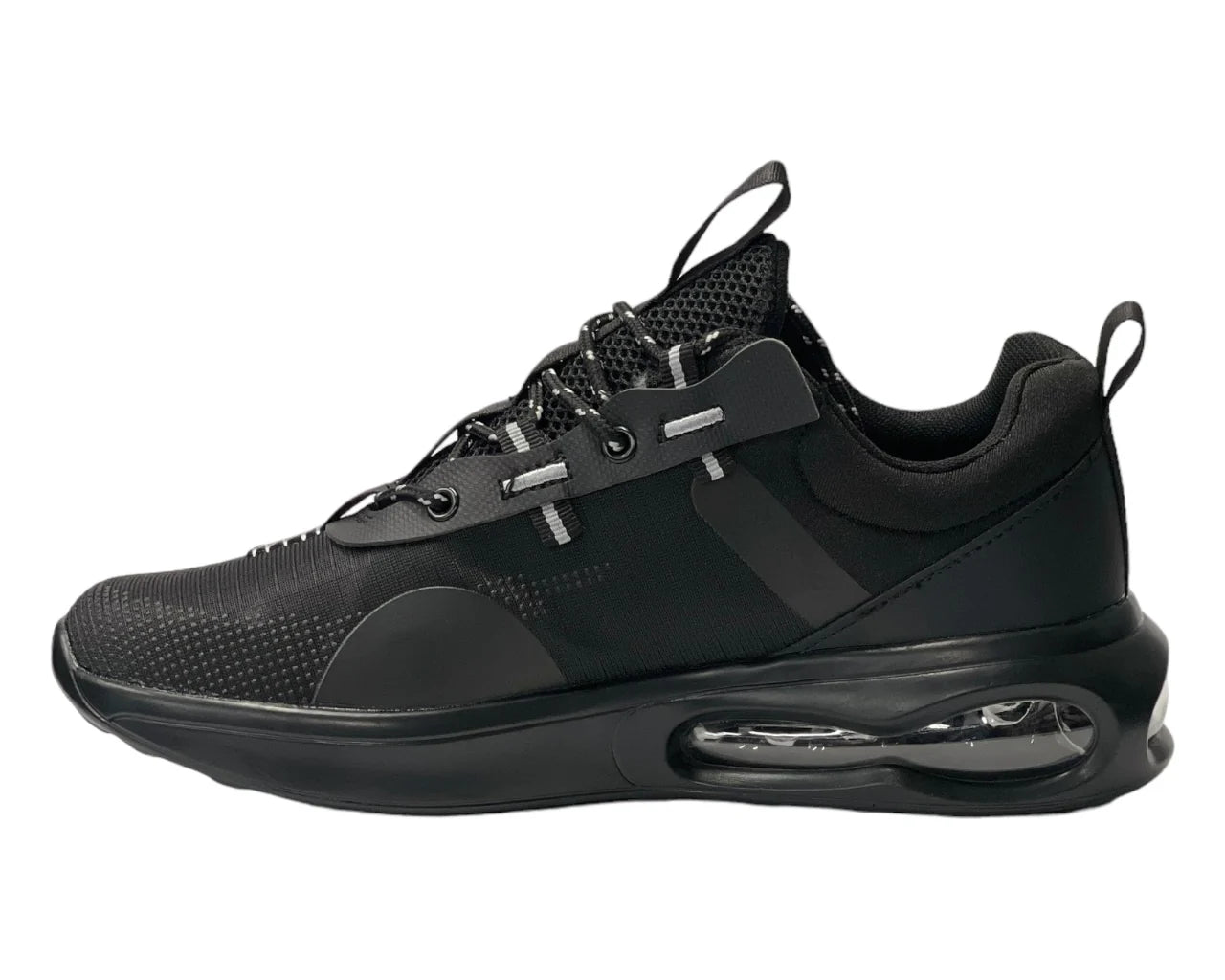 Men's Casual 9028A Lace Up Trainers Black/Grey