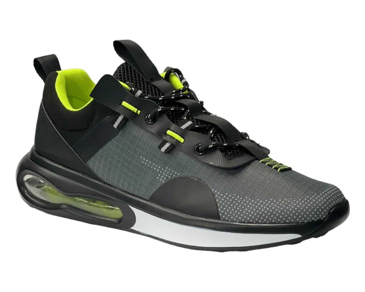 Men's Casual 9028A Lace Up Trainers Black/Grey