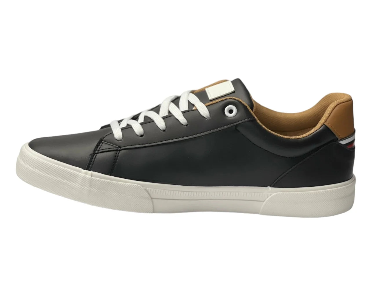 Men's Faux Leather Flat Sole Lace Up Trainers