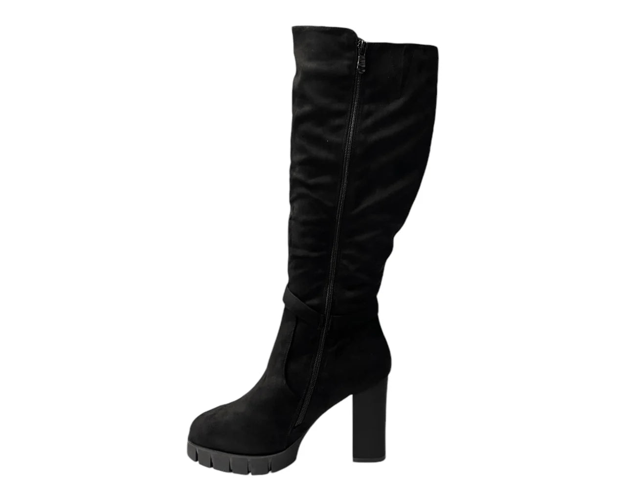 Women's Block Heel Knee High Faux Suede Boots