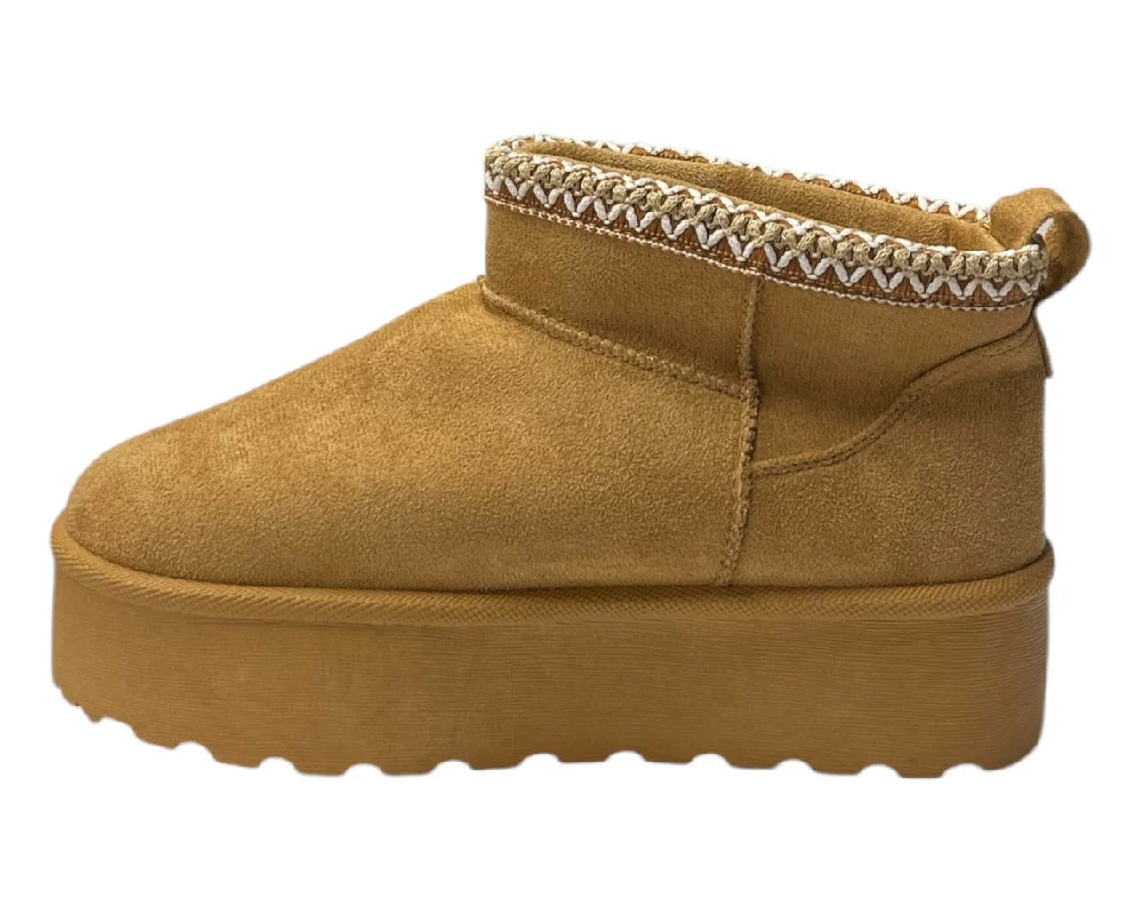 Women's Faux Fur Lining Platform Mini Ankle Boots